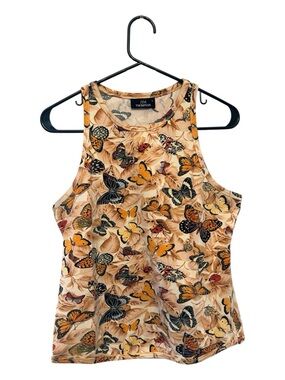Jim Thompson Beige Butterfly Print Tank Top Size Large